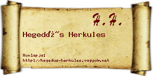 Hegedűs Herkules névjegykártya